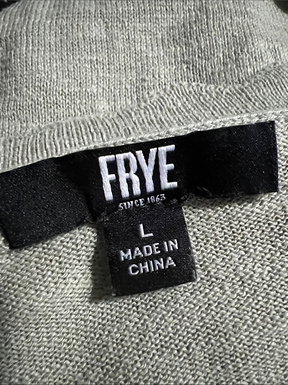 FRYE Light Sage Green V Neck 100% Cotton Cardigan Sweater size Large - Picture 5 of 14